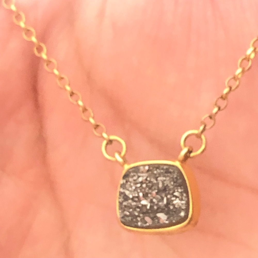 Sterling Silver Ágata Drusy Natural Necklace